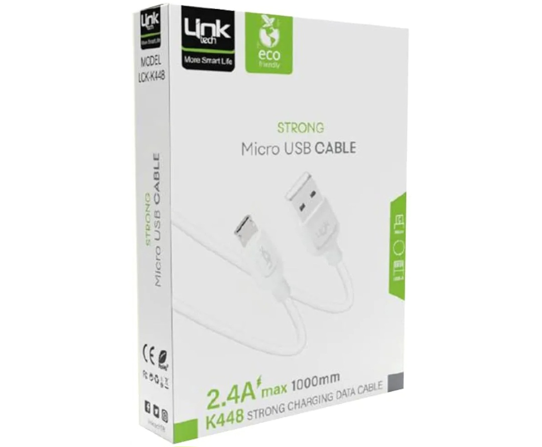 Linktech K448 Strong Micro USB Data/Şarj Kablosu 1mt 2.4A