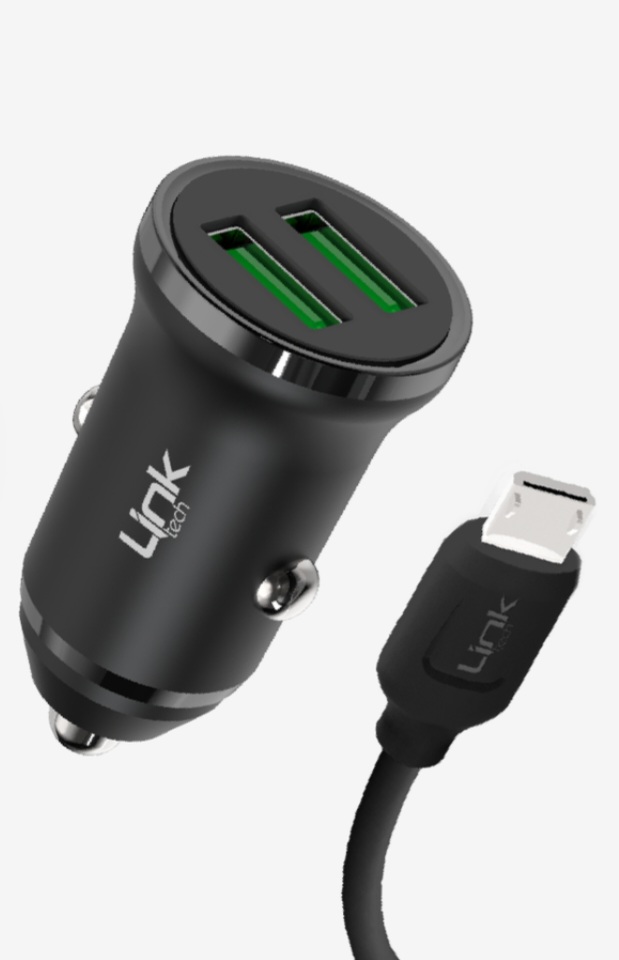 Linktech C481 Çevre Dostu 12W Mikro USB Kablolu Araç Şarj Aleti