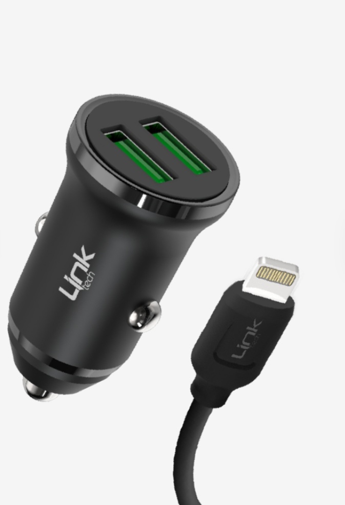 Linktech C482 Çevre Dostu 12W Lightning Kablolu Araç Şarj Aleti