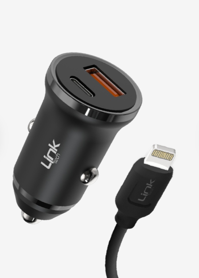Linktech C485 Çevre Dostu Çift PD 20W Lightning Kablolu Araç Şarj Aleti